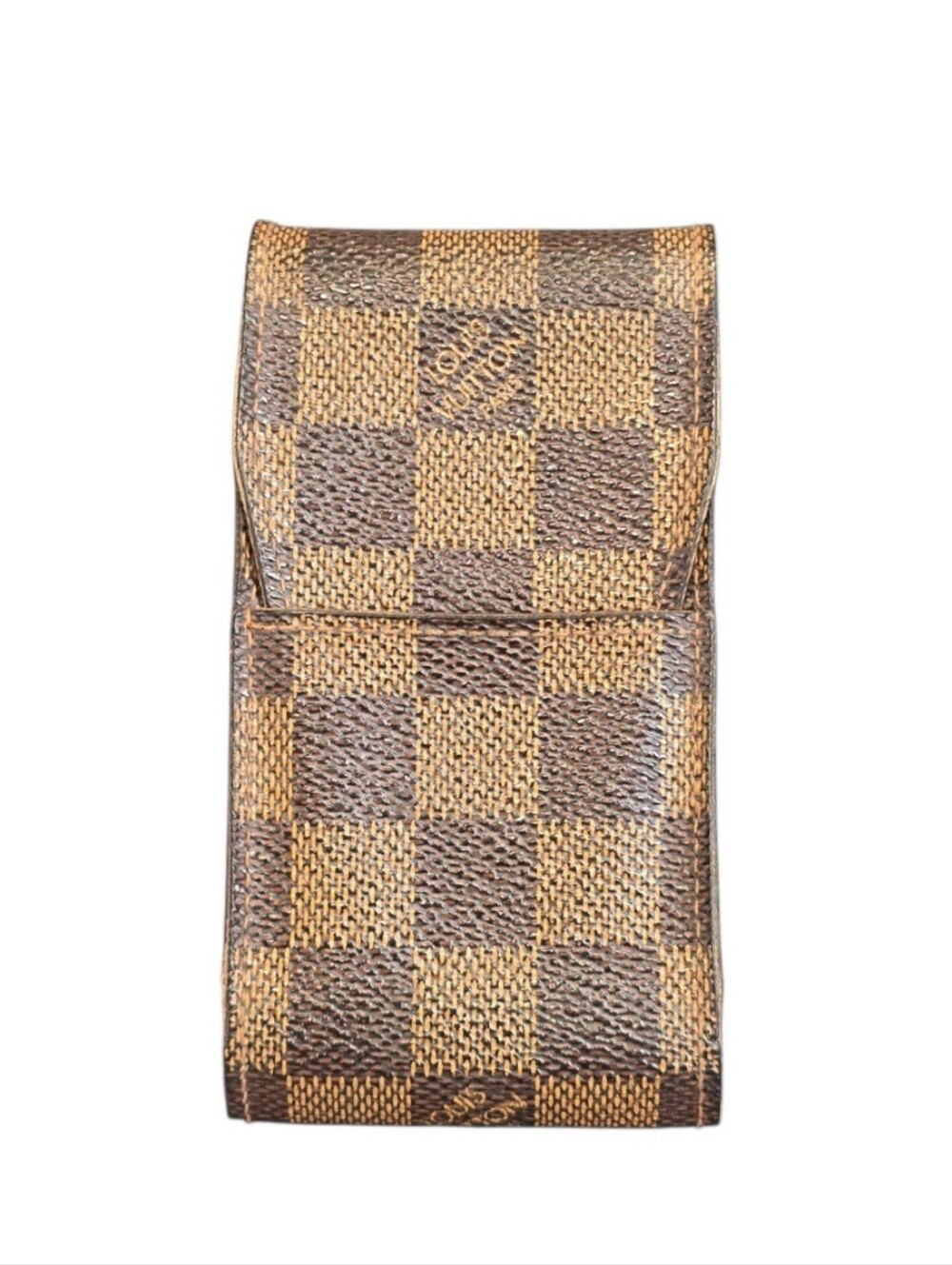 Louis Vuitton Damier Eben Etui Brown Tan Vintage Cigarette Case